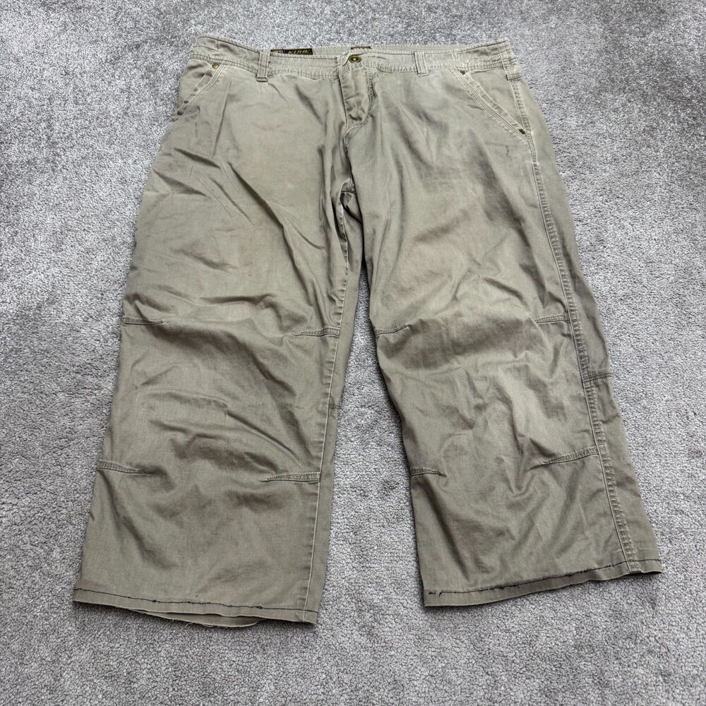 Vintage Kuhl Crag Series Patina Dye Cropped Pants Mens 38 Khaki Hiking Outdoor